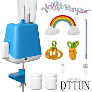 DTTUN  i Cord Knitting Machine, Electric iCord Maker Tool with Adequate Tension, i-Cord Knitter Crochet Machine, Automatic Knitting Yarns to i-Cords, Efficiently DIY Knitting Machine for Crocheters