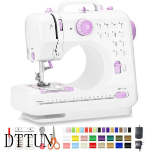DTTUN Sewing Machine for Beginners, Mini Sewing Machine with 12 Built-in Stitches, Kids Sewing Machine with Foot Pedal, High-Low Speeds, Portable Sewing Machines and Sewing Enthusiasts (505)