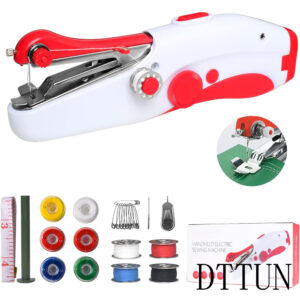DTTUN Handheld Sewing Machine, Mini Portable Electric Sewing Machine for Adult, Fast Stitch Suitable for Fabrics, Clothes, DIY Home Travel