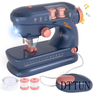 DTTUN Sewing Machine for Beginners,Sewing Machine Toy with Lights and Music,Control and Accessories Included,Sewing Kit for Kids from 8 Years Old