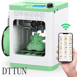 DTTUN 3D Printer with WiFi Cloud Printing, Fully Assembled and Mini 3D Printer for Beginners and Kids with Auto Leveling, High Precision Printer with Smart Control and Heated Spring Steel Build Plate