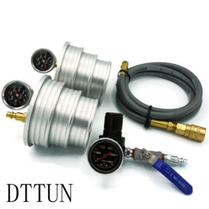 DTTUN Charge Air Cooler CAC 4", 3.5", 3" Steps - 6061 Solid Aluminum - Anti-Slip Grooves & Bead - for Semi-Trucks, Tractors, Machinery. W/ 5ft Extension Line and 150 PSI Regulator