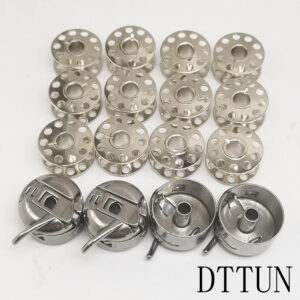 DTUUN Sewing Machine Bobbin Case Stainless Steel Bobbin Case and Bobbins for Front Loading 15 Class Machines Suitable for Household Sewing Machine