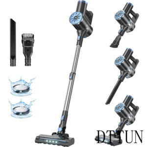DTTUN Cordless Vacuum Cleaner with Self-Standing, LED Screen Stick Vacuum Cleaners for Home, Lightweight Powerful Suction Vacuum, 6-in-1 Rechargeable Vacuum for Carpets, Pet Hair, Hardwood Floors